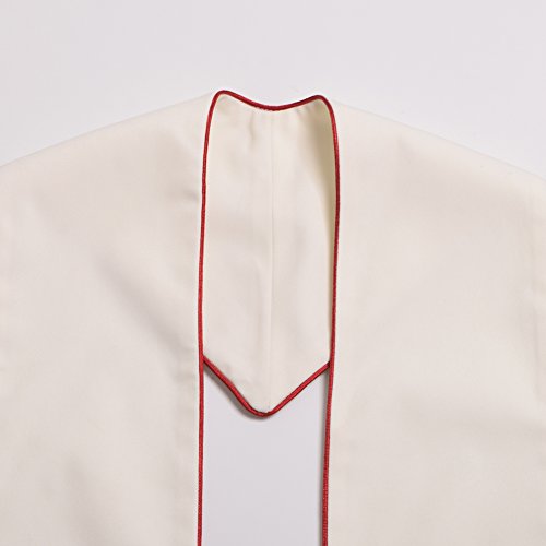 BLESSUME 1PC Clergy Mass Stole Cross Embroidered Wedding Stole - color: White/Red