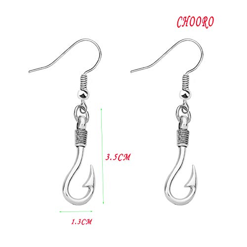 CHOORO Fish Hook Earrings Fishing Hook Pendant Jewelry Fishing Girlfriend Gift for Girlfriend Jewelry Gifts Womens Earrings Fish Hook for Her