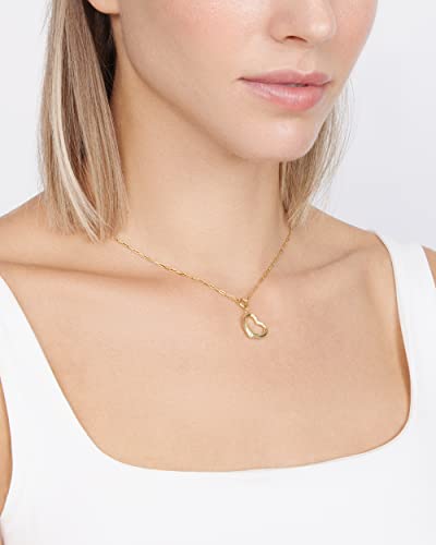 Jewelry Atelier Gold Filled Pendant Necklace Collection - 14K Yellow Gold Filled Pendant Necklace with Solid Clip Chain for Women (Different Sizes and Styles with Extension/Adjustable Chain) - style: Tilted