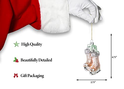 | Pink Ice Skates Glass Ornament | Baby Collection - color: Pink