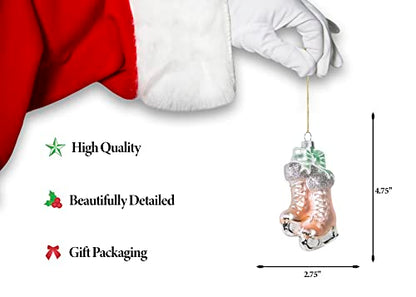 | Pink Ice Skates Glass Ornament | Baby Collection - color: Pink