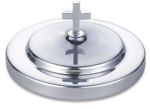Trinity Church Supply Polished Aluminum Bread Plate Cover Catholic Utensils Serving Trays for Church Service, 6.50 Inch Daimeter