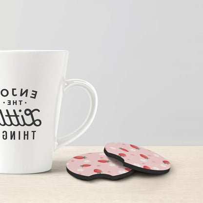 KARREAL 2 Pcs Car Cup Coasters - Cute Strawberry - color: Strawberry