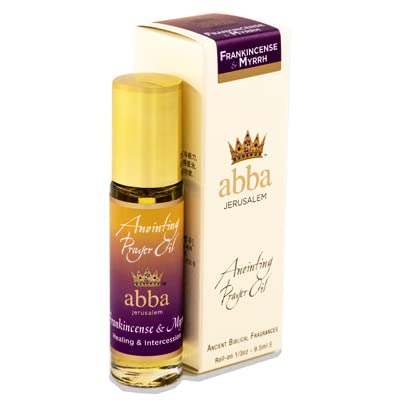 ABBA Oil Frankincense & Myrrh Bottle 1/3oz roll on Anointing Prayer Oil in a Gift Box - ABBA Jerusalem (.33oz) - size: 0.33 Fl Oz (Pack of 1)