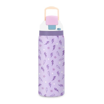 Purple 32oz Insulated Water Bottle, Women Gift, Handle and 2-in-1 Lid, 1PCS - color: Lightning-Purple