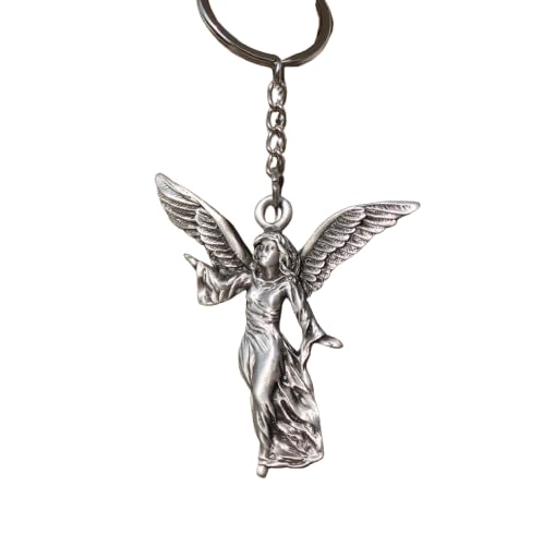 Angel Keychain Hand Made Fine Pewter Guardian Angel Key Chain Key Ring