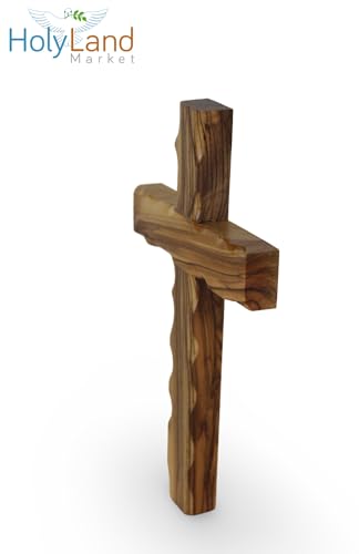 Holy Land Market Hand Carved Olive Wood Wall Cross 8 Inch - size: 8"L x 5"W