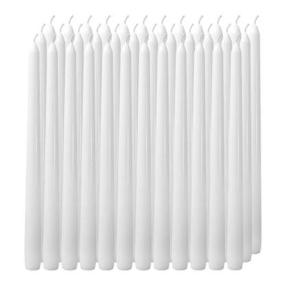 36 Pack White Taper Candles丨Taper Candles 10 Inch Dripless丨Unscented & Smokeless Candlesticks Bulk丨7-8 Hours Long Burning Tall Candles丨Ideal for Christmas Weddings Parties Dinner - color: White, size: 36 Pack Taper Candle