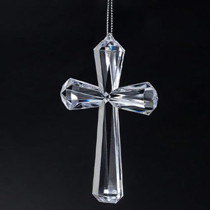 Transparent Acrylic Cross Decor Christmas Pendant Religious Ornament Festive Party Supplies for Wall Tree Decoration