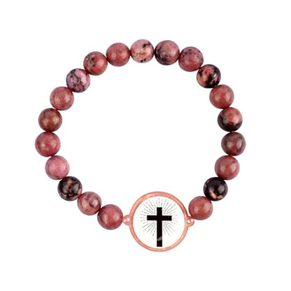 Daily Bible Verse Bracelet Wearable with NFC, Bible Verse Christian Gift for Women, Men and Teens - color: Brick Red