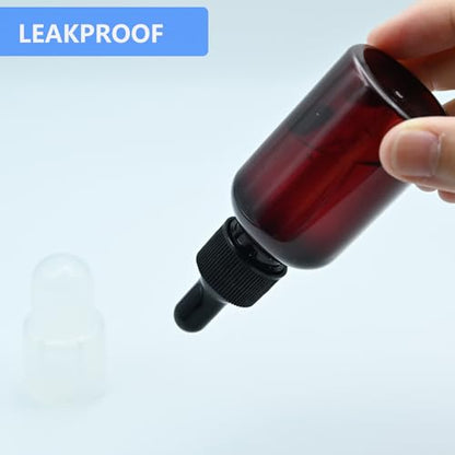 4 Pack 2 Oz (50ml) Amber Essential Dropper Bottles