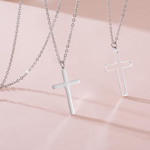 Faith Jesus Cross Necklace Name ID Warm Gift for Mama Gigi Grandma Women - color: cross necklace set