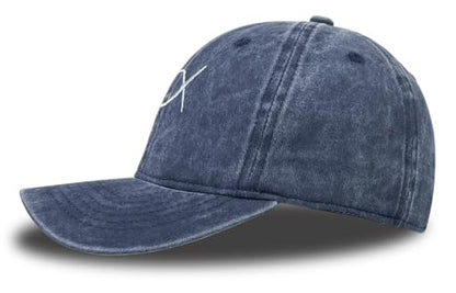 Cross Embroidered Hat for Men Women Dad Trucker Baseball Cap Adjustable - color: Fish Cross Blue