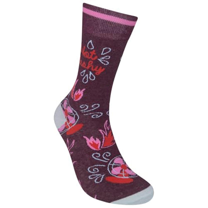 FUNATIC Crazy Socks with Funny Sayings - Novelty Gift for Men, Women, Adult - color: Hot Flashy