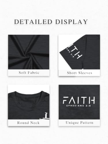 Christian Shirts for Men Religious Cross Shirt Faith Graphic Tees - color: Darkgrey1, size: 3X-Large