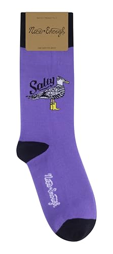 FUNATIC Socks with Funny and Profane Sayings, Sarcastic Gift for Men Women - color: Salty Seagull