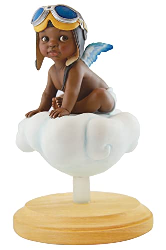 African American Expressions Adorable Angel Pilot Boy Figurine by Thomas Blackshear – Black Angel Statue, Inspirational Faith Décor Collectible, Mother’s Day Mom Present - (4.7" x 4.7" x 7.2") FLPF-01 - style: Adorable Angel Pilot (Boy)