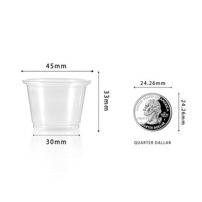 1000 Count-1oz Plastic Shot Glasses Mini Disposable Cups Perfect Container for Jello Shots, Condiments, Tasting, Sauce, Dipping, Samples - size: 1oz-1000Count