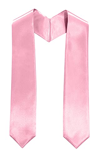 MyGradDay Plain Graduation Stole Colorful Stole for Adult Length 60",Rich in Color - color: Pink