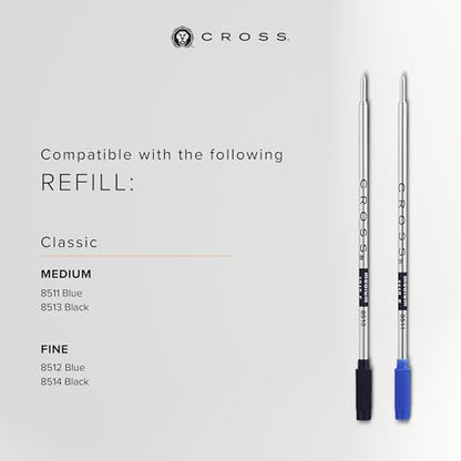 Cross Calais Ballpoint Pen, Pearlescent White & Rose Gold, Black Ink