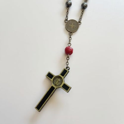 6cm Black Gallstone Rosary Catholic Rosary For Car Hanging Prayer - color: black