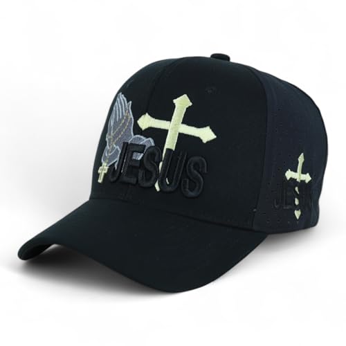Trendy Apparel Shop Only Jesus Praying Hand Embroidered Christian Ball Cap - color: Black Black 9