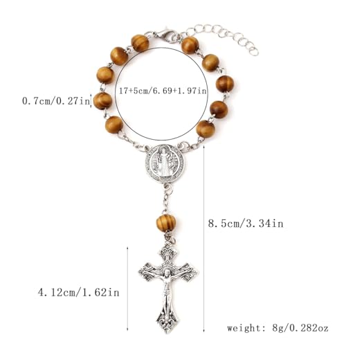 A Prayer Bead Bracelet Designed for Christian Believers, Car Steering Wheel Hanging Beads, car Crosses, car Rearview Mirror Suspension Accessories Decoration, Christian Gifts