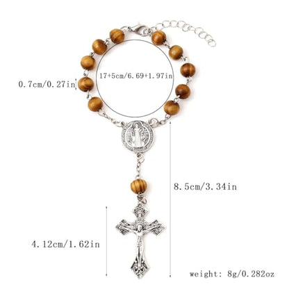 A Prayer Bead Bracelet Designed for Christian Believers, Car Steering Wheel Hanging Beads, car Crosses, car Rearview Mirror Suspension Accessories Decoration, Christian Gifts