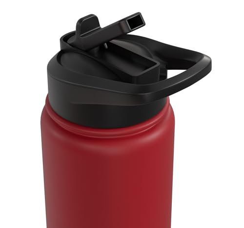 Christian Soccer Faith Graphic Bible Verse Philippians 4:13 Stainless Steel Insulated Water Bottle - color: Red