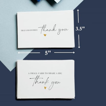 Thank You Cards with Envelopes Bulk Pack of 40 - Gold Foil Design - color: Gold Foil - Script