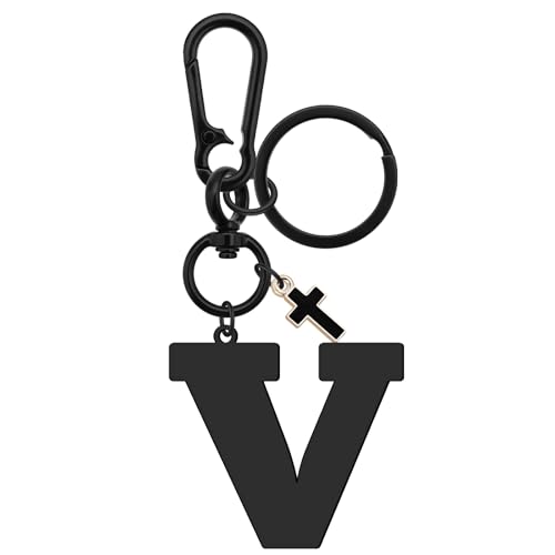 Dabihu Letter Keychain Christian Letter A-Z Alphabet Keyring for Backpack Handbag Alphabet Monogram Key Chain - color: V