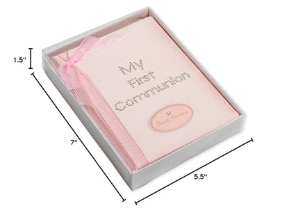 My First Communion Pink Silk 4x6 Photo Album with Bow