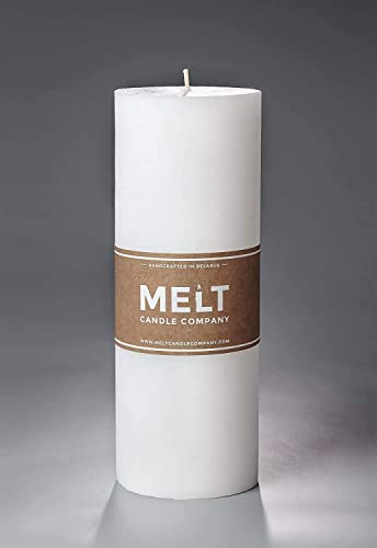 Melt Candle White Pillar Candles, Unscented, 2 Pack, 3 x 8 Inch - color: White, size: 3" x 8"