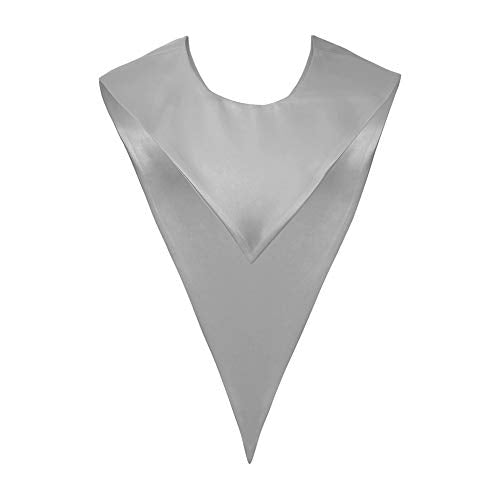 Premium Choir V Stole - Solid Color - Satin - Unisex - color: Silver
