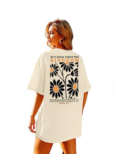 Christian Shirts for Women Jesus Shirt Christian Graphic Tees - color: Apricot, size: XX-Large