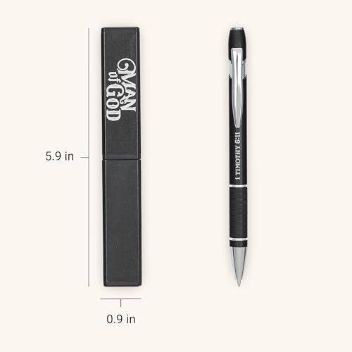 Christian Art Gifts Man of God Black Retractable Ballpoint Pen & Gift Box - color: Black/Man of God, size: 1 Count (Pack of 1)