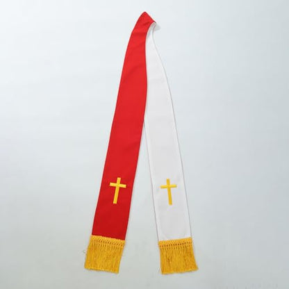BLESSUME Church Clergy Pastor Reversible Stole - color: Red and White