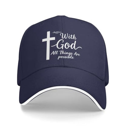 Christian Baseball Cap for Men & Women - Jesus Cross Hat, Adjustable Christian Gifts - color: Christian-16 Navy Blue