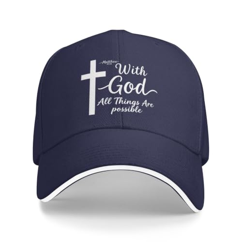 Christian Baseball Cap for Men & Women - Jesus Cross Hat, Adjustable Christian Gifts - color: Christian-16 Navy Blue