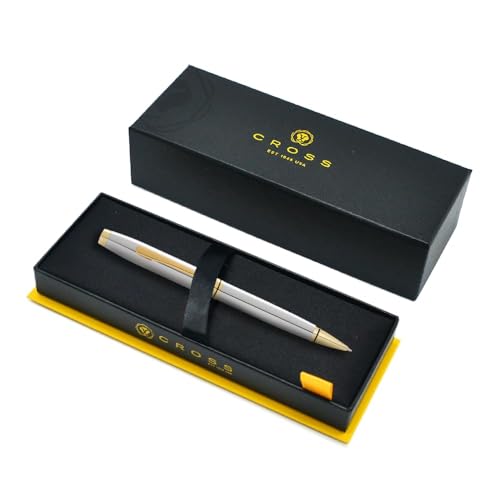 Cross Coventry Ballpoint Pen, Medium Point, Black Ink, Multiple Colors - color: Polished Chrome & Gold