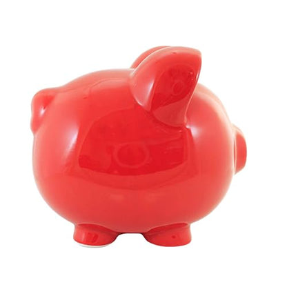 Child to Cherish Ceramic Piggy Bank, Red - color: Red