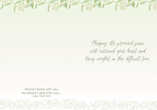 KJV Peaceful Greenery Sympathy Card, 1 Count - color: Sky and Clouds