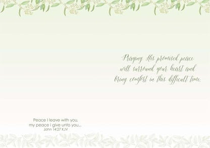 KJV Peaceful Greenery Sympathy Card, 1 Count - color: Sky and Clouds