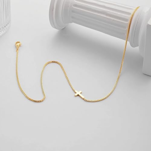 Fesciory Cross Necklace for Women, 14K Gold Plated Rhinestones Jewelry Gift - color: Gold Plated 4