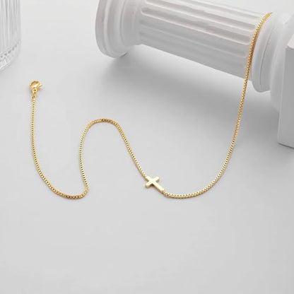 Fesciory Cross Necklace for Women, 14K Gold Plated Rhinestones Jewelry Gift - color: Gold Plated 4