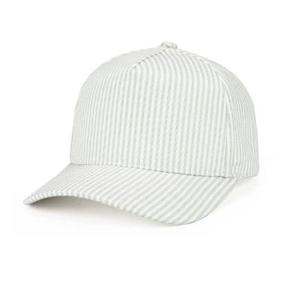 C.C Women's Criss-Cross Ponytail Trucker Hat - Snapback, One Size - color: Cotton Stripe-sage