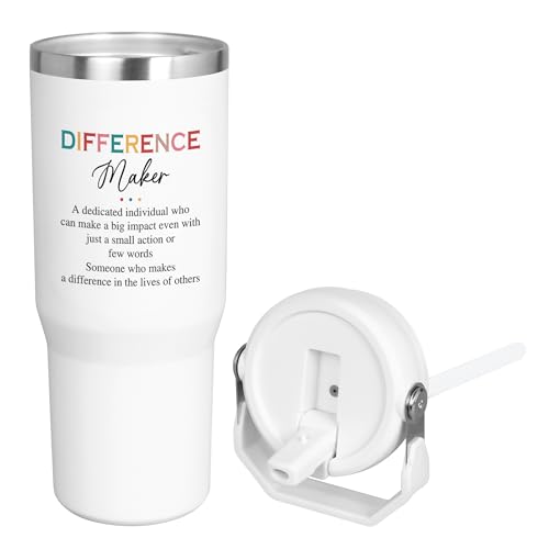 AXIARA Teacher Appreciation Gifts for Women Coworkers - Chaos Coordinator 30 oz Stainless Steel Tumbler with Lid and Handle - Birthday Employee Appreciation Gifts for Coworkers Friends Boss Teachers - color: Difference Maker, size: 30 Ounces