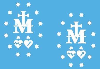 2 Pack - Miraculous Medal of Virgin Mary - Catholic Church | Car Decal Vinyl Sticker Graphics | 4 Inches Wide by 5.5 Inches Height HGC1573A.010 White - color: White, size: 4" Width by 5.5" Height