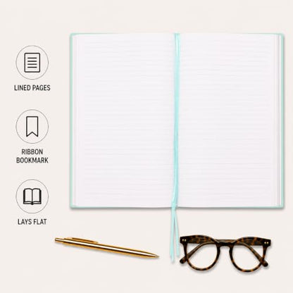 WORLD TRAVELER Large Lined Journal Notebook 256 Ruled White & Ivory Pages - color: Bookcloth Notes