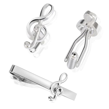 Tie Clips for Men, Mens Tie Clip Silver, Mens Tie Bars, Clip on Tie for Men - color: Silver Tie Clip Set 3